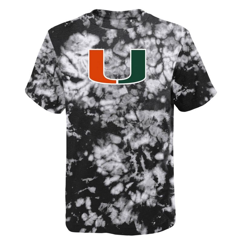 NCAA Miami Hurricanes Boys&#39; Black Tie Dye T-Shirt, 1 of 2