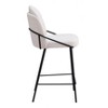 Jambi Counter Stool – Set of 2, 39" H With Ivory Shearling Style Fabric, Powder-Coated Steel By Zuo Modern - 2 of 4