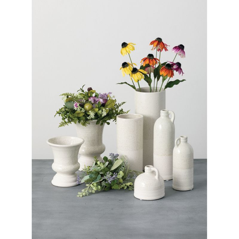 Sullivans Set of 2 Ceramic Vases 8"H & 6"H Off-White, 3 of 5