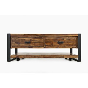Jofran, Loftworks Modern Industrial Distressed Acacia 48" Coffee Table with Drawers - 1 of 4