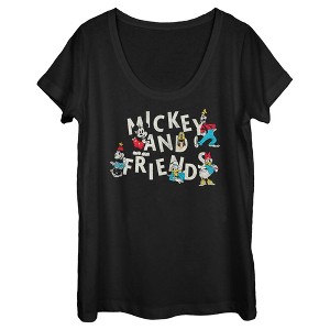 Women's Mickey & Friends Distressed Retro Characters - 1 of 4