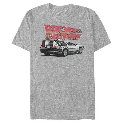 Men's Back to the Future DeLorean Cartoon T-Shirt - Athletic Heather - 2X  Large