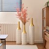 NicBex Modern Floor Vases Set of 3, Glazed Metal Large Vase for Dried Flowers, Vintage Standing Vase for Pampas Grass Wicker - 2 of 4