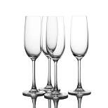 WHOLE HOUSEWARES 7 Oz Crystal Clear Glass Wine & Champagne Glass Set of 4, Clear