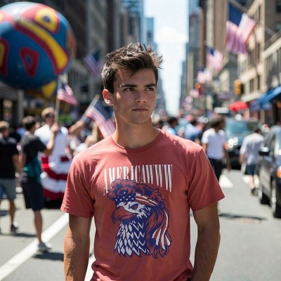 Мужские футболки Crazy Dog T-Shirts, Inc. Mens Funny T Shirts Americawww Sarcastic Fourth Of July Bald Eagle Graphic Tee for Men - Crazy Dog Men's T Shirt For Fourth Of July Red L — фото 3