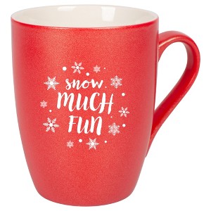 Elanze Designs Snow Much Fun Crimson Red 10 ounce New Bone China Coffee Cup Mug - 1 of 4
