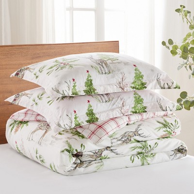 Sleigh Bells King Cotton Holiday Duvet Cover Set