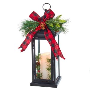 Kurt Adler 16.5-Inch Battery-Operated Decorative Lantern with Candle - 1 of 4