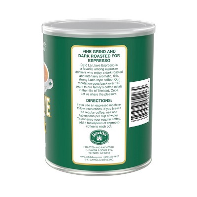Cafe La Llave Espresso Roast Dark Roast Ground Coffee 10oz Target