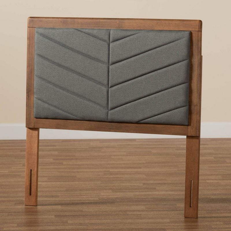 Twin Iden Fabric Upholstered Wood Headboard Dark Gray/Walnut Brown - Baxton Studio, 6 of 9