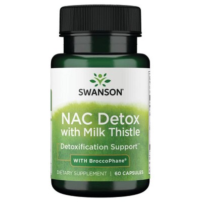 Swanson Nac Detox with Milk Thistle - With Broccophane 60 Capsules.