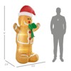 SEVOBAL Inflatable Holiday Decorations Christmas Inflatable Gingerbread Man Xmas Blow Up Yard Decor Christmas Inflatable Decor, Brown , 42"*30"*72" - 3 of 4