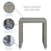 Modway Aura Outdoor Side Table – Gray Wicker Rattan Patio Table with Glass Top and Modern Profile - 3 of 4