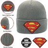 Beanie for Kids and Adults Winter Hat – Beanie with Superman Patch Licensed (One Size) - 3 of 4