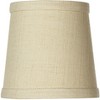 Springcrest Set of 4 Hardback Drum Lamp Shades Nallad Herbal Beige Small 4" Top x 5" Bottom x 5" High Candelabra Clip-On Fitting - 3 of 4