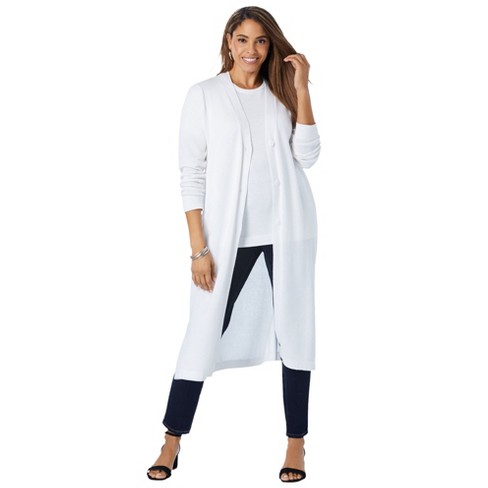 Jessica London Women's Plus Size Cable Duster Sweater Long Cardigan 