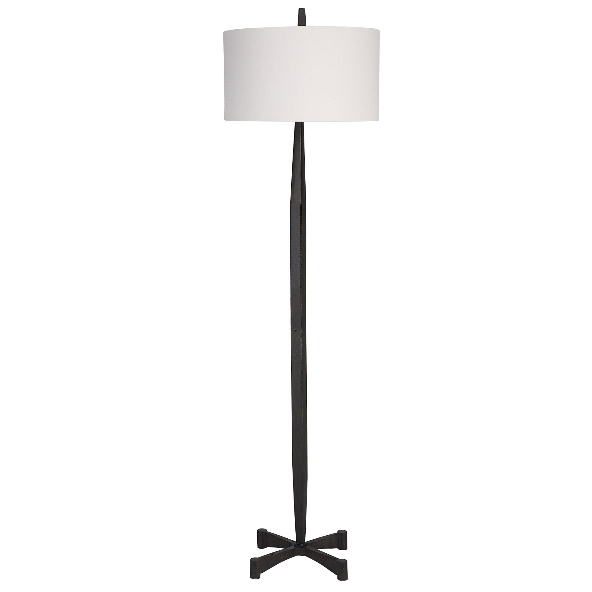 Uttermost Counteract Rust Metal Floor Lamp – 67.5"H Aged Black Tapered Base with Industrial Detailing