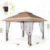 12x12FT Pop-Up Gazebo with Mosquito Netting & Double Roof Waterproof Canopy Tent for Patio Garden Backyard Includes Wheeled Carry Bag - 2 of 4