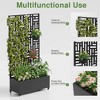 72-in H x 35-in L x 16-in W Black Metal Planter with Trellis ( Street ) - 3 of 4
