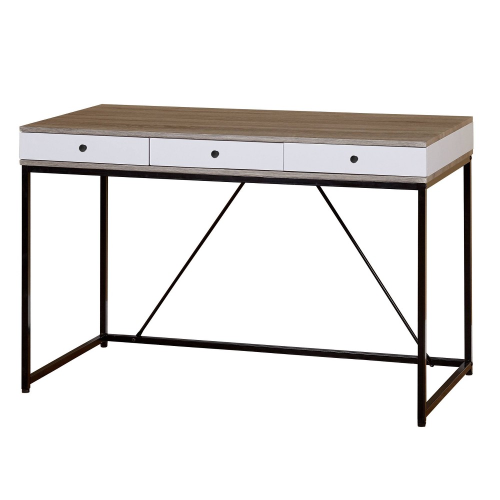 Buylateral Chelsea 3 Drawer Desk Black/Gray/White