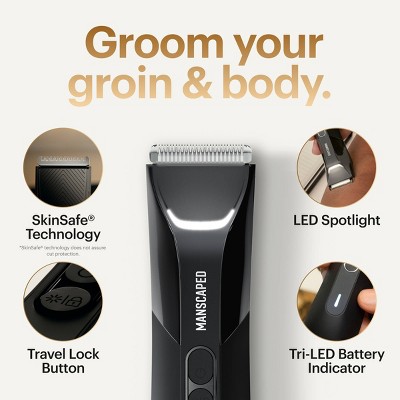 MANSCAPED The Lawn Mower 4.0 Pro Essentials Kit, SkinSafe Electric Groin and Body Hair Trimmer,  Men's Grooming Gift Set