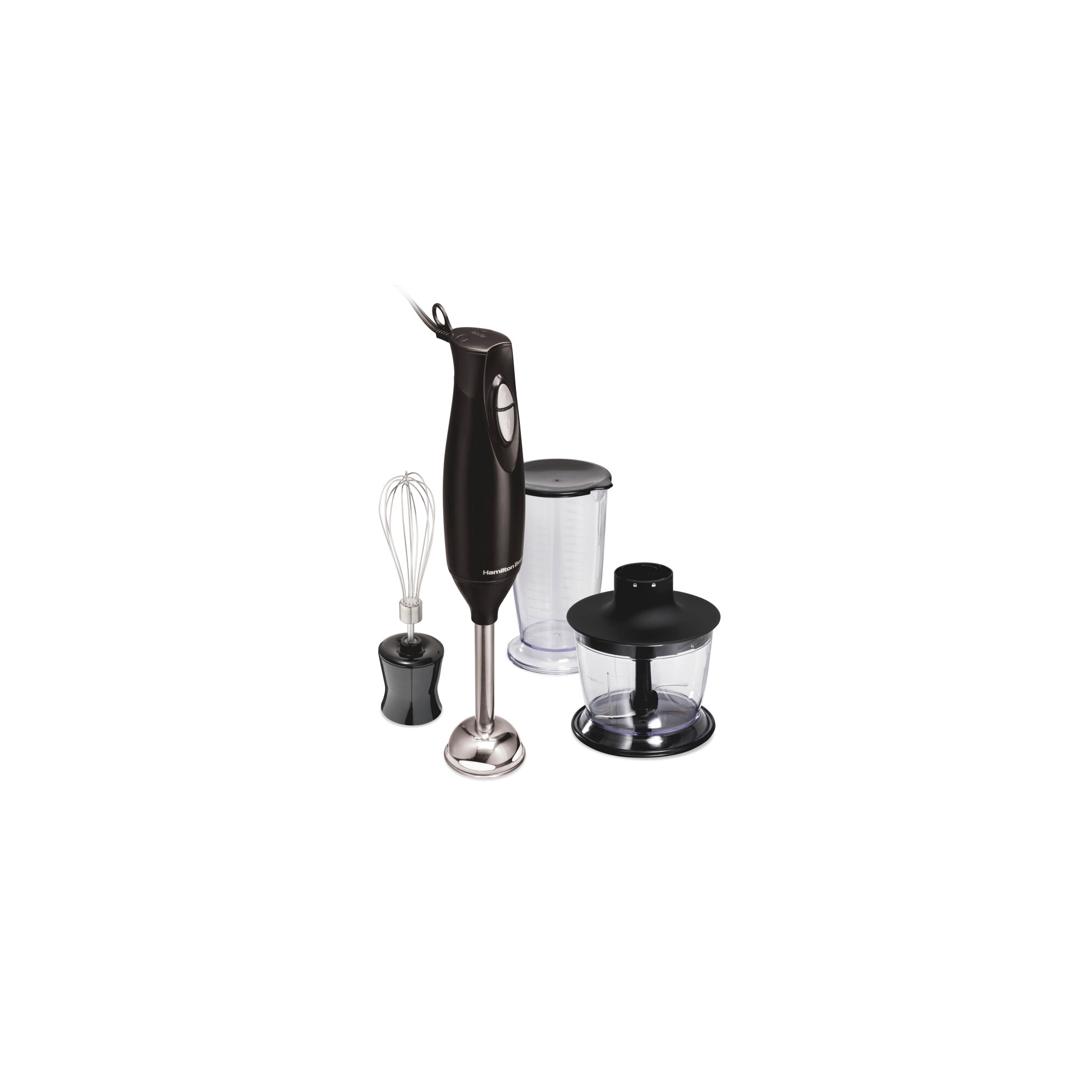 Hamilton Beach 3-in-1 Hand Blender with Wisk 59768: Immersion Handheld Mixer, 2 Speeds, Dishwasher-Safe, 225W, Black
