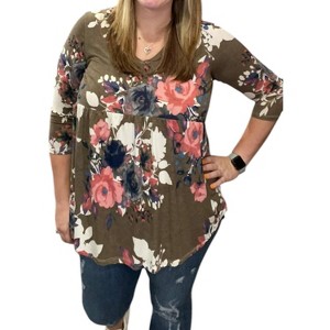 Women's Winter Floral Babydoll Top - honeyme - 1 of 3