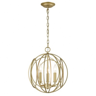 Elk Home Loughton 3 - Light Chandelier in  Golden Silver