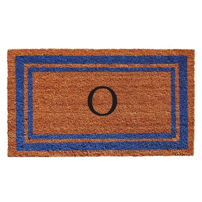 Calloway Mills 152972436A Blue Border 24 In. x 36 In. Monogram Doormat