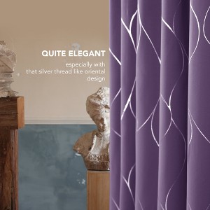 Deconovo Silver Line Blackout Curtain Panel Pair Multi Size 2 Panels - 1 of 4