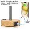 Itopfox Bedside Table Lamp with 3-Way Dimmable Touch Control USB-C & USB-A Charging Ports AC Outlet LED Bulb Included Flaxen Fabric Shade for Bedroom - 3 of 4