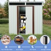 6' x 5' Outdoor Storage Shed, Garden Tool Metal Shed, Sliding Lockable Door with Window, Air Vents and Sloping Roof, for Backyard, Patio, Lawn - 3 of 4
