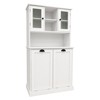 VYNXARIA Two-Compartment Tilt-Out Dirty Laundry Basket Tall Bathroom Cabinet with 2 Adjustable Shelves-White - 3 of 4