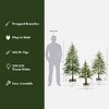 LuxenHome 3-Piece Artificial Trees with Lights and Flat Metal Stand, Holiday Set (3Ft, 4Ft, 5Ft) Green - 3 of 4