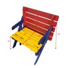 VisioGear Patio Wooden Rocking Chairs, Multi-Functional Arm Chair with 1 Table and 2 Benches (All-in-one) for Kids, Multicolored, 40.60"*20.1"*18.7" - 2 of 4