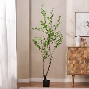 Sapphtopaz Artificial Tree Faux Plants，Indoor Artificial Tree with Wood Trunk, Room Decor for Home, Porch - 1 of 4