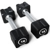 Acekool Cast Iron Dumbbells, Non-Slip Handle Hand Weights for Home Gym, PU Coated, Square Design, Single or Pairs - 2 of 4
