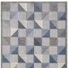 Blue And Gray Geometric Stain Resistant Indoor Outdoor Area Rug - 4 of 4