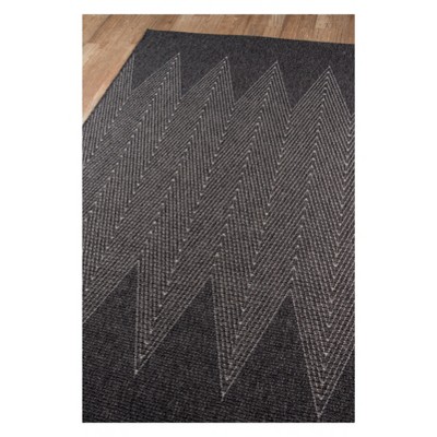 Como Charcoal Geometric 2' x 3' Synthetic Indoor/Outdoor Rug