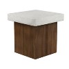 Mid-Century Modern MGO Side Table with Antique white top and Natural wood frame-Christopher Knight Home - 2 of 4
