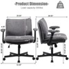 Criss-Cross Chair w/ Flip Arms & Wheels ¨C Wide Upholstered Seat, Swivel Desk for Home Office/Vanity - 2 of 4
