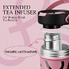 20 oz Spill Proof Tumbler with Top Handle, Straw & Tea Strainer - 6-Layer Insulated Cup-Pink - 2 of 4