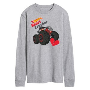 Men's - Hot Wheels - Valentine's Heart Crusher Long Sleeve Graphic T-Shirt - 1 of 4