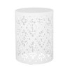 Side Table, Cylindrical End Table, Powder-coated Iron Side Tables, Floral Pattern Bedside Table For Living Room - 4 of 4