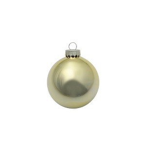 Northlight Small Shiny Finish Glass Christmas Ball Ornaments - 2" (50mm) - Gold - 28ct - 1 of 3
