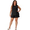 Women's Plus Size Comfy Ruffle Sleeveless 2 Piece Tank Loungewear Pajamas Set - Agnes Orinda - 3 of 4