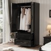 Buenhomino Armoire Wardrobe Closet with 2 Drawers & 2 Door, Armoires and Wardrobe with Hanging Rod, Wardrobe Cabinet for Bedroom - 2 of 4