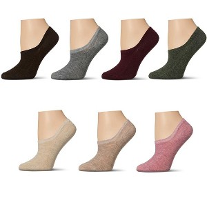 Memoi Women's 7 Pair Pack Cotton Blend No Show Sneaker Liners - 1 of 4