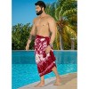 LA LEELA Men's Sarong Beach Pareo Swim Wraps One Size Barn Palm Tree - 4 of 4