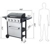 Dolonm 4-Burner Gas Grill 34,200BTU w/Stainless Steel & Enamel Grids, Foldable Side Table & Thermometer - Outdoor BBQ - 3 of 4